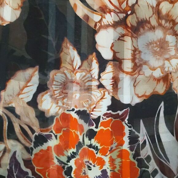 Just Cavalli Multicolor Floral Print Cotton & Silk Oversized Blouse S - Picture 3 of 11